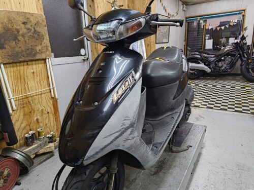 スズキ レッツ2 修理入庫 橋本市バイク屋カルツ